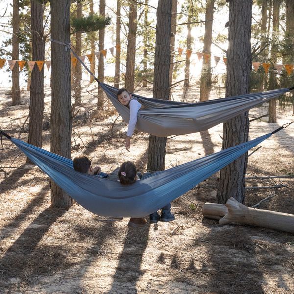 Гамак надлегкий Naturehike подвійний NH21DC011, біло-зелений 6977465862549 фото