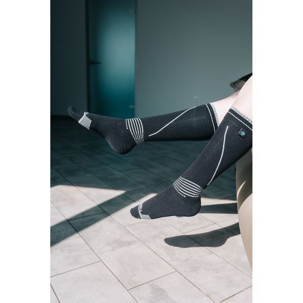 Водонепроникні шкарпетки Dexshell Longlite Socks 2.0, сірі полоски, розмір L (43-46) DS72506JBG-L фото