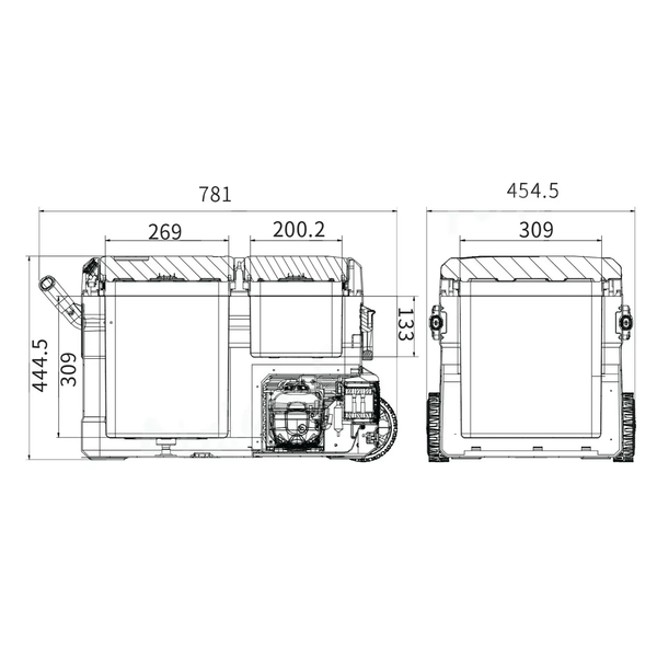 Alpicool TGBSW35 (LG) 38 літрів, компресорний, двокамерний, до -20℃, 12/24/220 вольт TGBSW35LGP фото