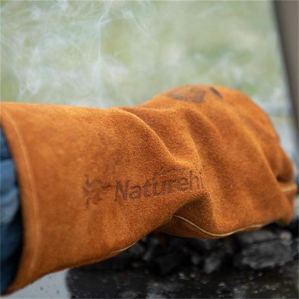 Рукавички вогнестійкі шкіряні Naturehike NH20FS042, розмір L, коричневі 6927595761946 фото