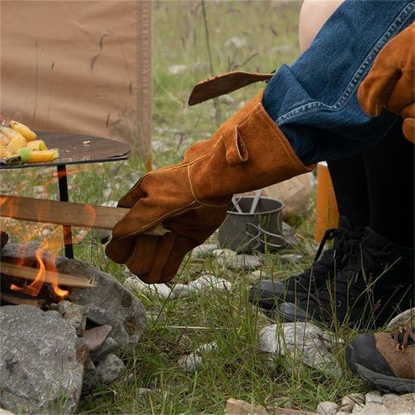 Рукавички вогнестійкі шкіряні Naturehike NH20FS042, розмір L, коричневі 6927595761946 фото