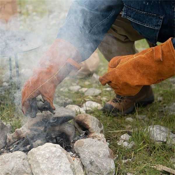 Рукавички вогнестійкі шкіряні Naturehike NH20FS042, розмір L, коричневі 6927595761946 фото