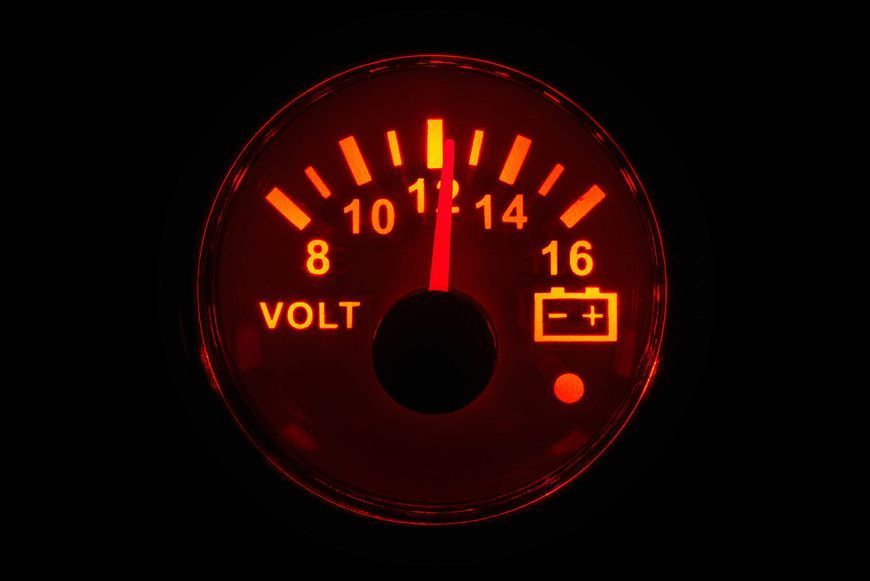 Вольтметр I GAUGE 52 мм з функцією попередження (білий) LED дисплей 8-16В WKVOW-90W816 фото