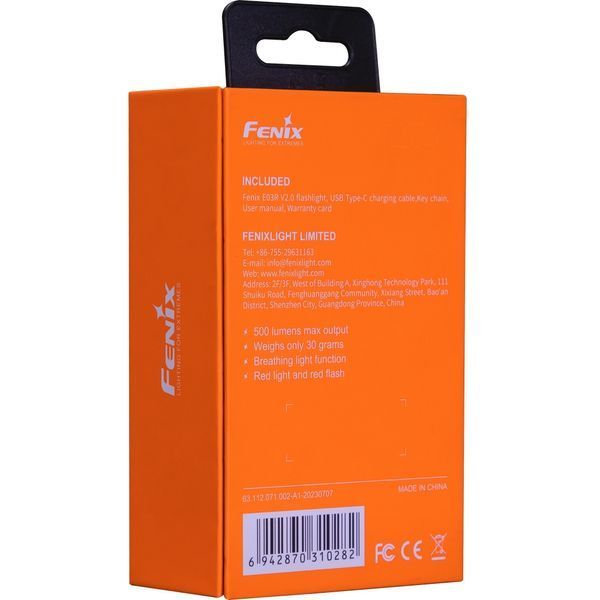 Ліхтар наключний Fenix E03R V2.0, червоний E03RV20RED фото