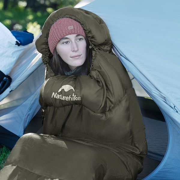 Спальник з капюшоном Naturehike CNK2300SD014 MJ600 Січ, зелений 6979850308526 фото