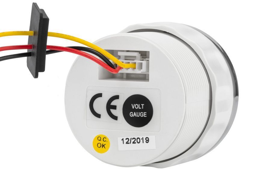Вольтметр I GAUGE 52 мм з функцією попередження (чорний) LED дисплей 8-16В WKVOW-90B816 фото