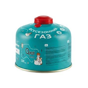 Газовий балон різьбовий бутановий Quest, 230гр Q-G230 фото