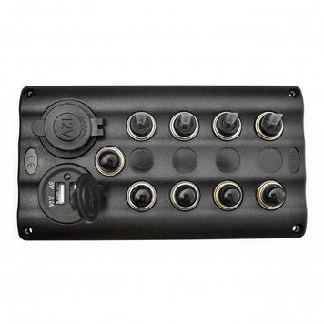 Панель на 4 перемикачі автомат 82х107 мм + прикурювач і USB порт HF60-046PN HF60-046PN фото