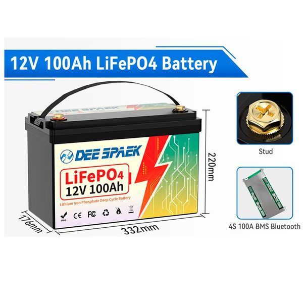 АКБ DEE SPAEK LiFePO4 12V 100Ah Bluetooth (1280Wh) (BMS 100A) 123000799 фото