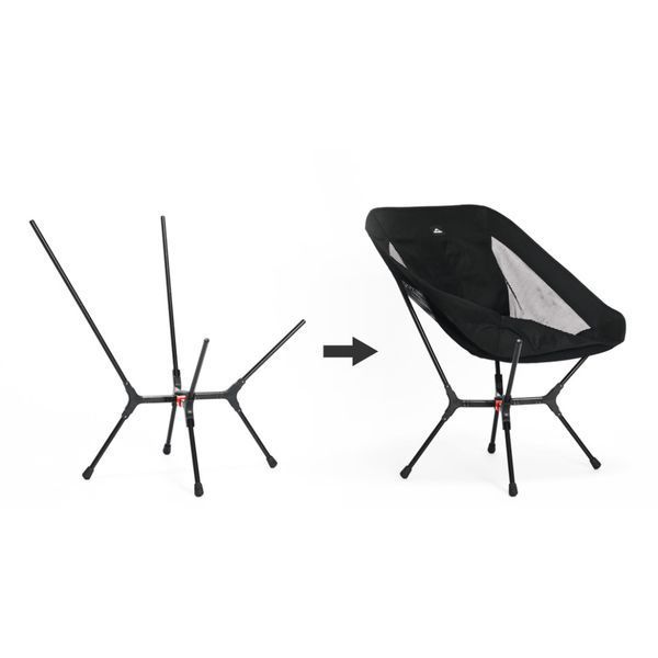 Стілець складаний ультралегкий Naturehike CNK2550JJ013 Yamami YL01, розмір М, алюміній, чорний 6927595775431 фото