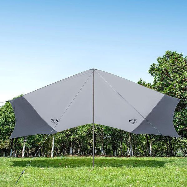 Тент для кемпінгу Naturehike Hexagon NH16T013-S, 150D / Silver Coated, 520*460 см, сіро-блакитний (з двома стійками) 6927595777794 фото