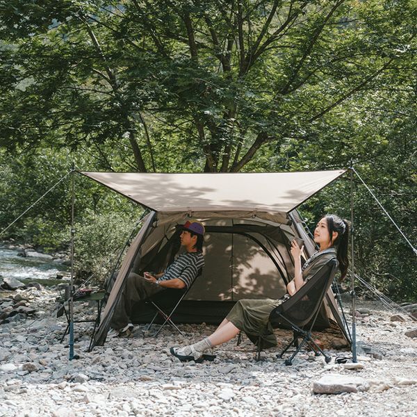 Намет двомісний з великим тамбуром та навісом Naturehike Shandi CNK2300ZP017, сірий 6976023925122 фото