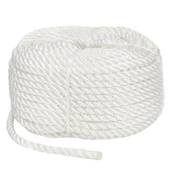 Мотузка Polyester 3 strand rope 8mm*30m white 8mm 30m white фото