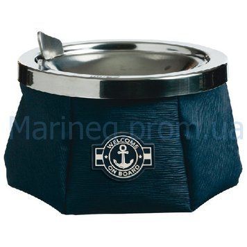 Попільничка з кришкою, нержавіюча сталь, шкіра, синій, Marine Business. TY30109 фото