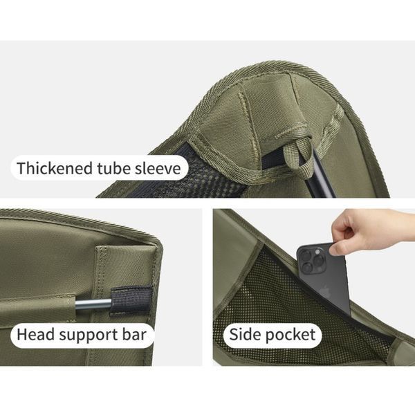 Стілець складаний ультралегкий Naturehike CNK2550JJ013 Yamami YL01, розмір L, алюміній, оливковий 6927595773819 фото
