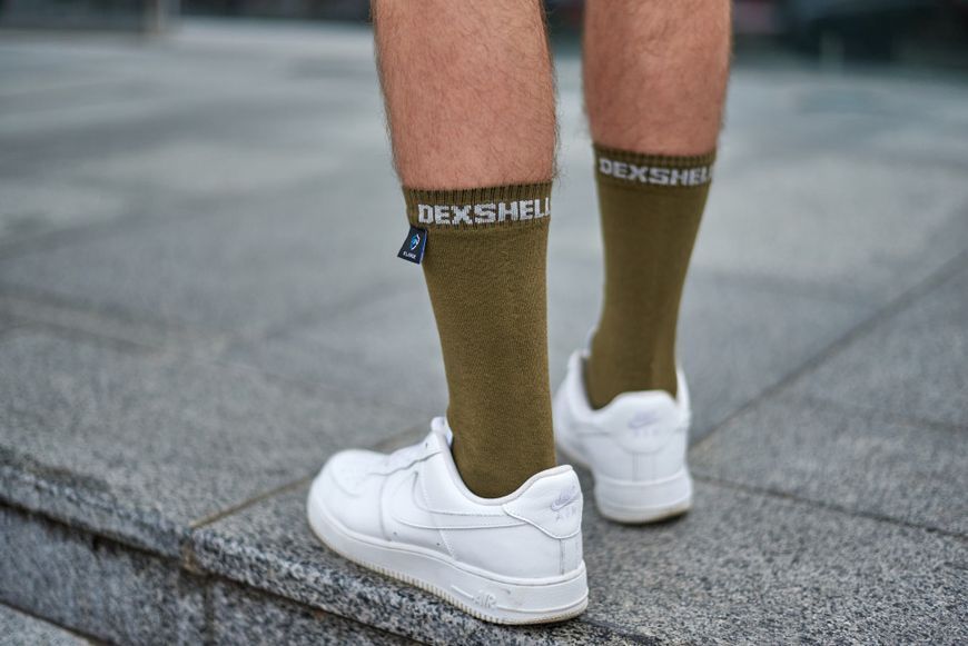 Шкарпетки водонепроникні Dexshell Ultra Thin Crew OG, р-р XL, хакі DS683OGXL фото