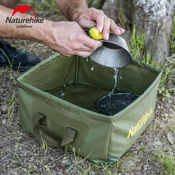 Складаний контейнер для води з ПВХ Naturehike Square bucket 13л army green NH19SJ007 6927595739068 фото