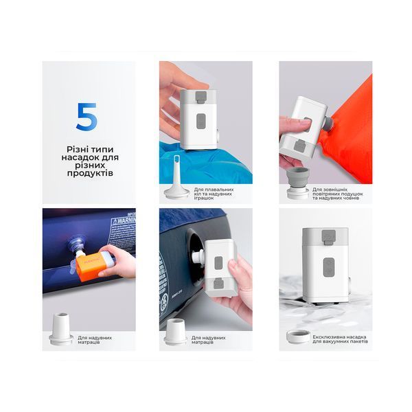 Насос-ліхтар-powerbank кемпінговий Flextail Max Pump 2 Plus, білий 6971670131063 фото