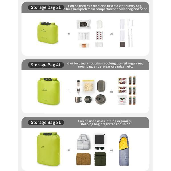 Гермомішок Naturehike CNK2550XB012, 2 л, жовтий 6977465868336 фото