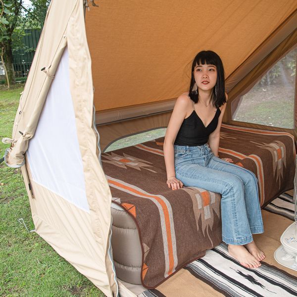 Ковдра Naturehike Geometric pattern wool NH20FS036, поліестр/вовна, коричневий 6927595761328 фото