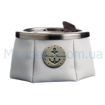 Попільничка з кришкою, нержавіюча сталь, шкіра, сірий, Marine Business. TY30122 фото