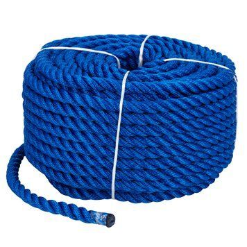 Мотузка Polyester 3 strand rope 10mm*30m blue 10mm 30m blue фото