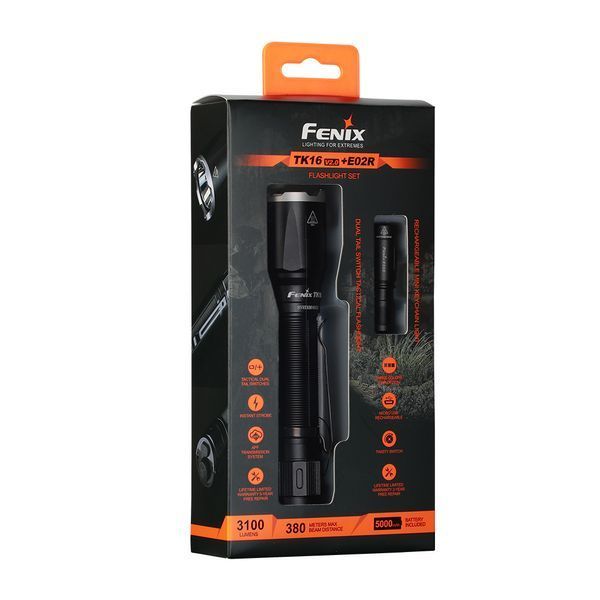 Ліхтар ручний Fenix TK16 V2.0 + подарунок Ліхтар ручний Fenix E02R TK16V20E02R фото