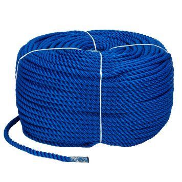 Мотузка Polyester 3 strand rope 10mm*200m blue 10mm 200m blue фото