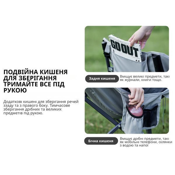 Стілець складаний Naturehike CNK23JU0001, темно-зелений 6976023929724 фото