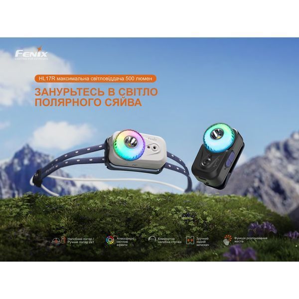 Ліхтар налобний Fenix HL17R, чорний HL17Rblack фото