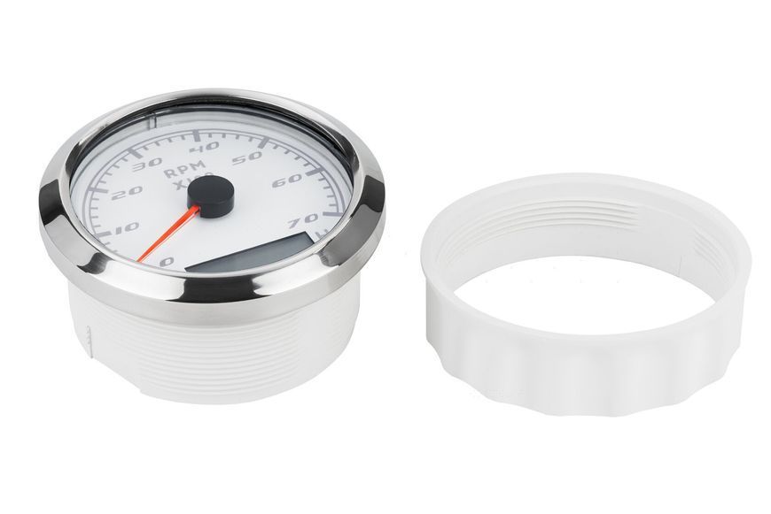Тахометр з лічильником мотогодин I GAUGE 85 мм 0-7000 RPM (білий) LED дисплей WPTA270-70HW фото