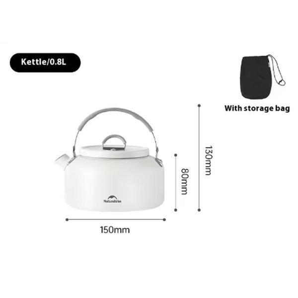 Чайник з керамічним антипригарним покриттям Naturehike CNK2450CF013 0,8 л, алюміній, білий 6927595706046 фото
