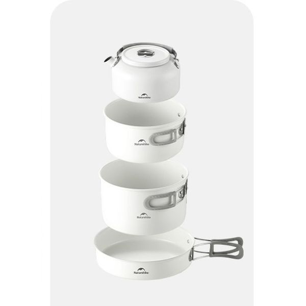 Чайник з керамічним антипригарним покриттям Naturehike CNK2450CF013 0,8 л, алюміній, білий 6927595706046 фото