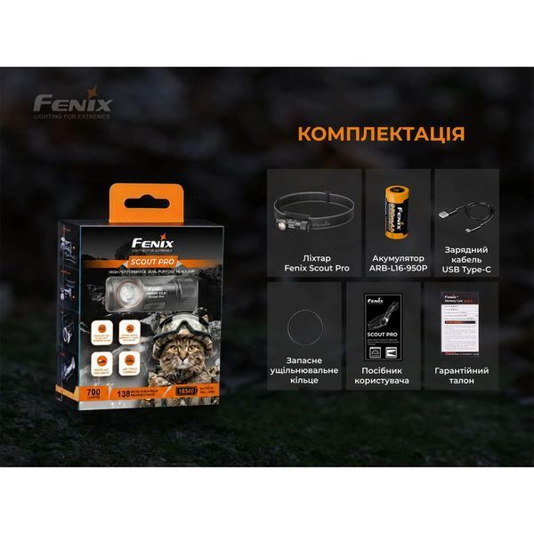 Тактичний налобний ліхтар Fenix Scout Pro (HM50R V2.0) з червоним та зеленим світлом | Лімітована серія ScoutPro фото