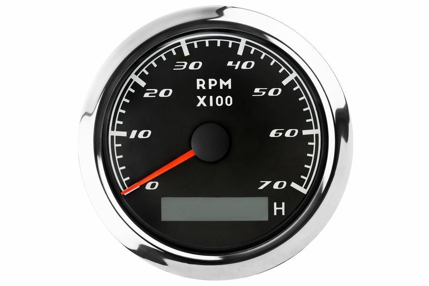 Тахометр з лічильником мотогодин I GAUGE 85 мм 0-7000 RPM (чорний) LED дисплей WPTA270-70HB фото