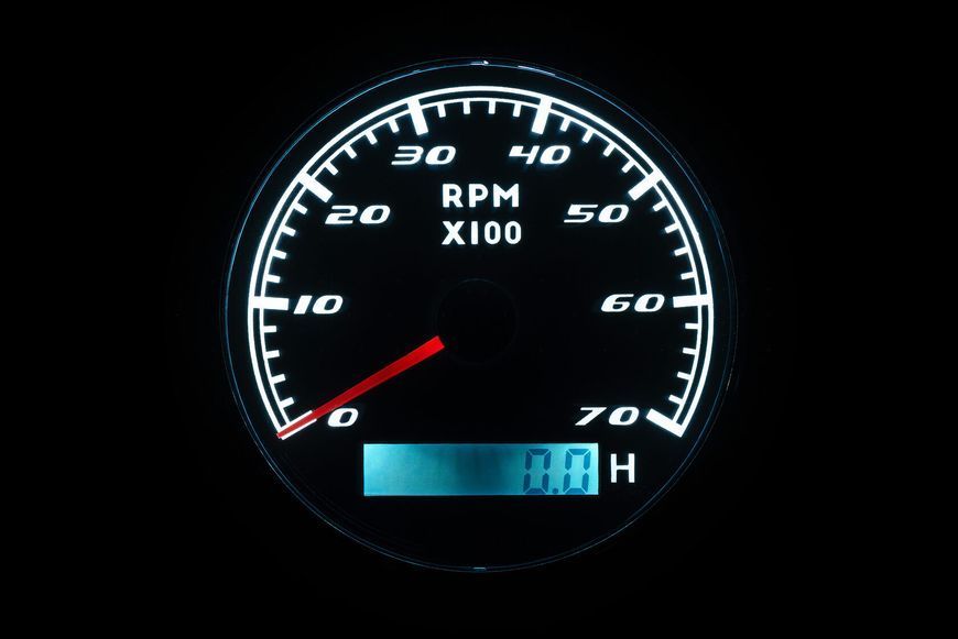 Тахометр з лічильником мотогодин I GAUGE 85 мм 0-7000 RPM (чорний) LED дисплей WPTA270-70HB фото