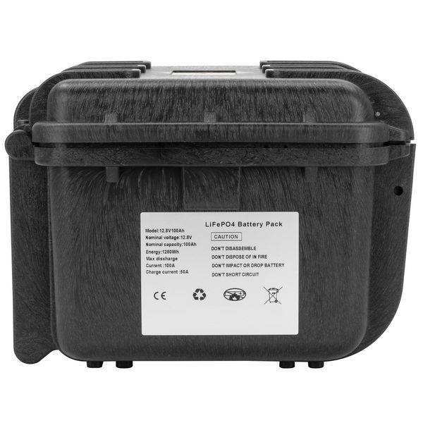 BLACKOUT акумулятор з макс. ступенем захисту від вологи 12.8V 100Ah LiFePO4 Black LifePO4 100ah 12v фото