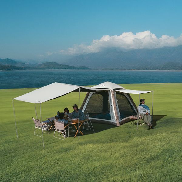 Намет тримісний надувний автоматичний із тентом Naturehike Ango CNK2550WS017, коричневий 6977465867902 фото