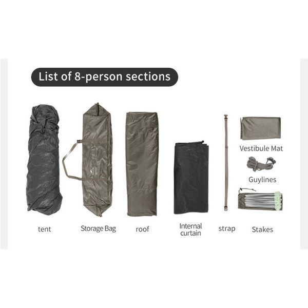 Намет восьмимісний Naturehike Cape 13.1 CNK2450WS050 з швидким розкриттям, сіро-коричневий 6927595763988 фото