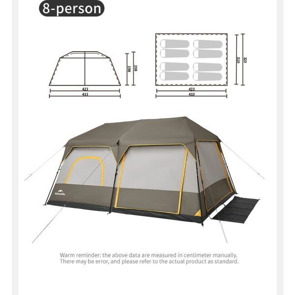 Намет восьмимісний Naturehike Cape 13.1 CNK2450WS050 з швидким розкриттям, сіро-коричневий 6927595763988 фото