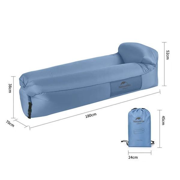 Ламзак з підголовником Naturehike NH20FCD06, блакитний 6927595777060 фото