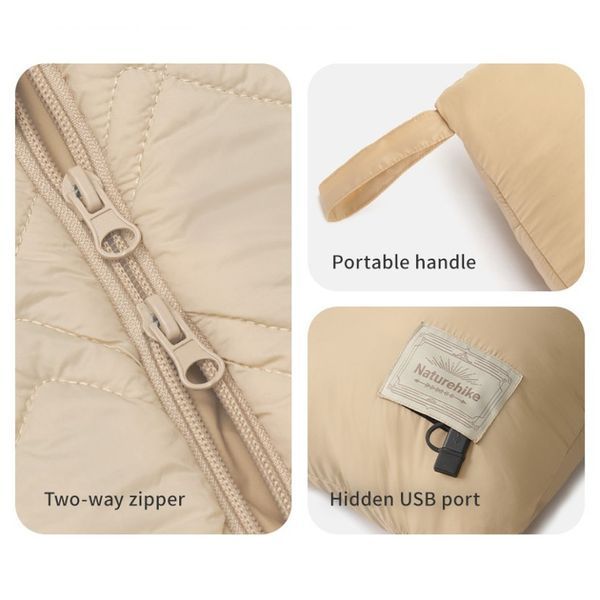 Ковдра з підігрівом Naturehike CNK2450PJ015, 70х150 см, бежева 6977465863355 фото
