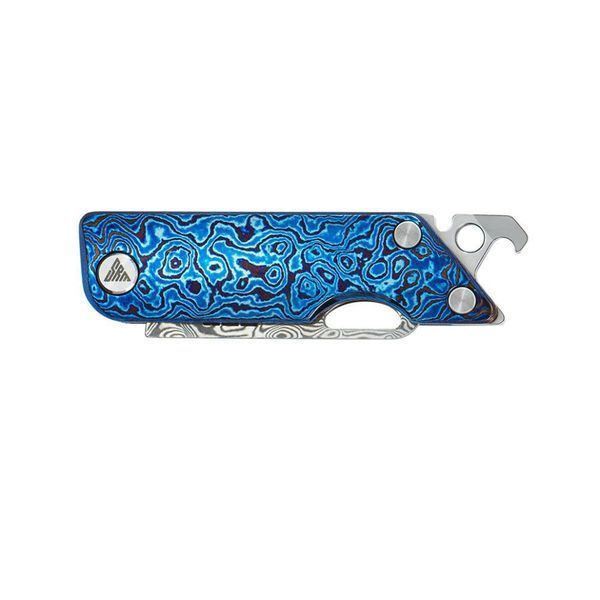 Ніж складаний кишеньковий SRM 6435, (4.1 см) Damascus / Titanium блакитний 6435-TL фото