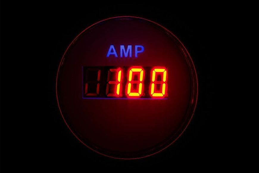 Цифровий амперметр I GAUGE 52 мм з функцією попередження (білий) LED дисплей WKAM-DGW фото