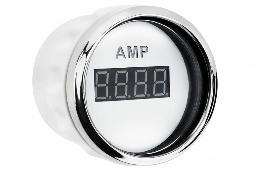Цифровий амперметр I GAUGE 52 мм з функцією попередження (білий) LED дисплей WKAM-DGW фото