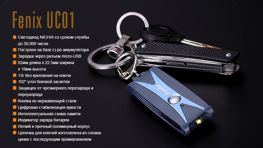 Ліхтар ручний Fenix UC01 Blue UC01b фото
