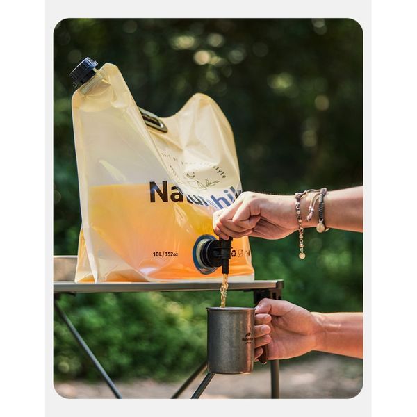 Складаний контейнер для води з поліетилену Naturehike CNK2450CF027, 10 л, жовтий 6927595798355 фото