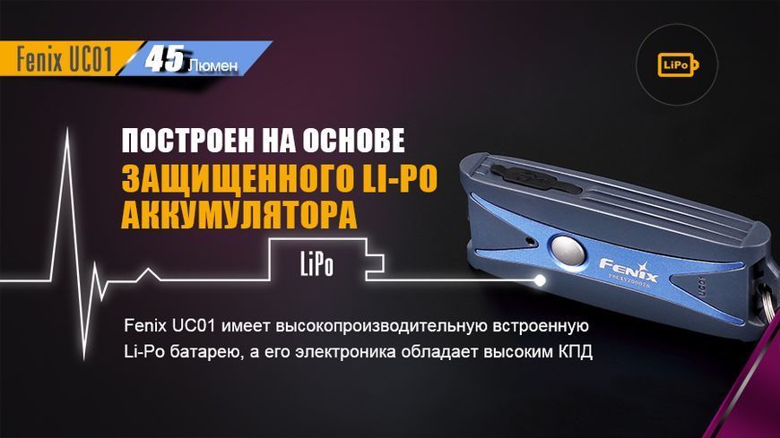 Ліхтар ручний Fenix UC01 Purple рожевий (UC01p) UC01p фото