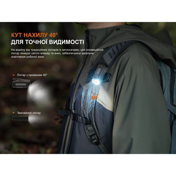 Ліхтар з кліпсою Fenix E04R, білий E04RW фото