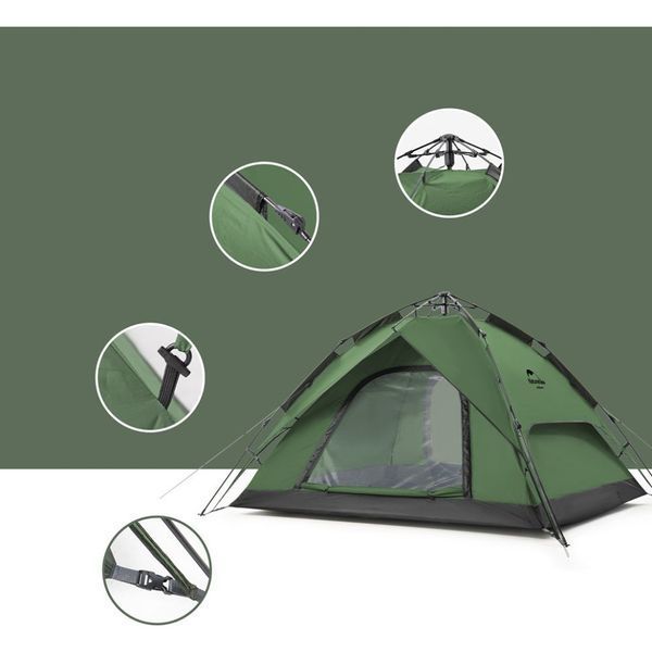 Намет чотиримісний автоматичний Naturehike NH21ZP008, темно-зелений 6927595777909 фото